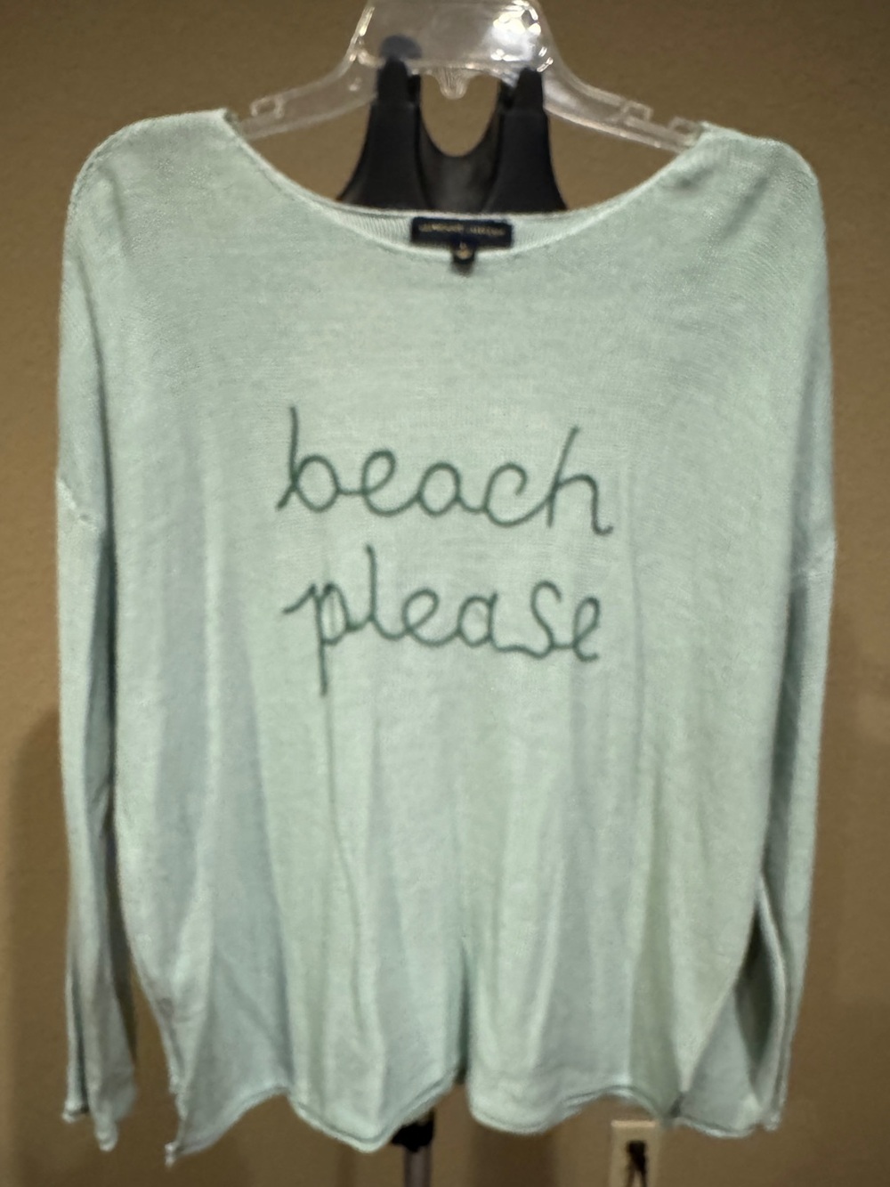 Adrienne Vittadini Mint/Aqua 'Beach Please' Knit Pullover